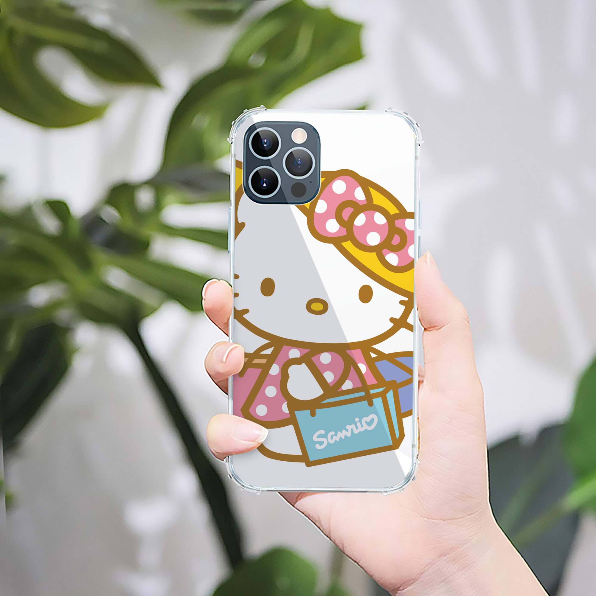 （画像用） Hello Kitty ハローキティ 【iPhone 12シリーズ対応】透明スマホケース（クリアソフトケース）